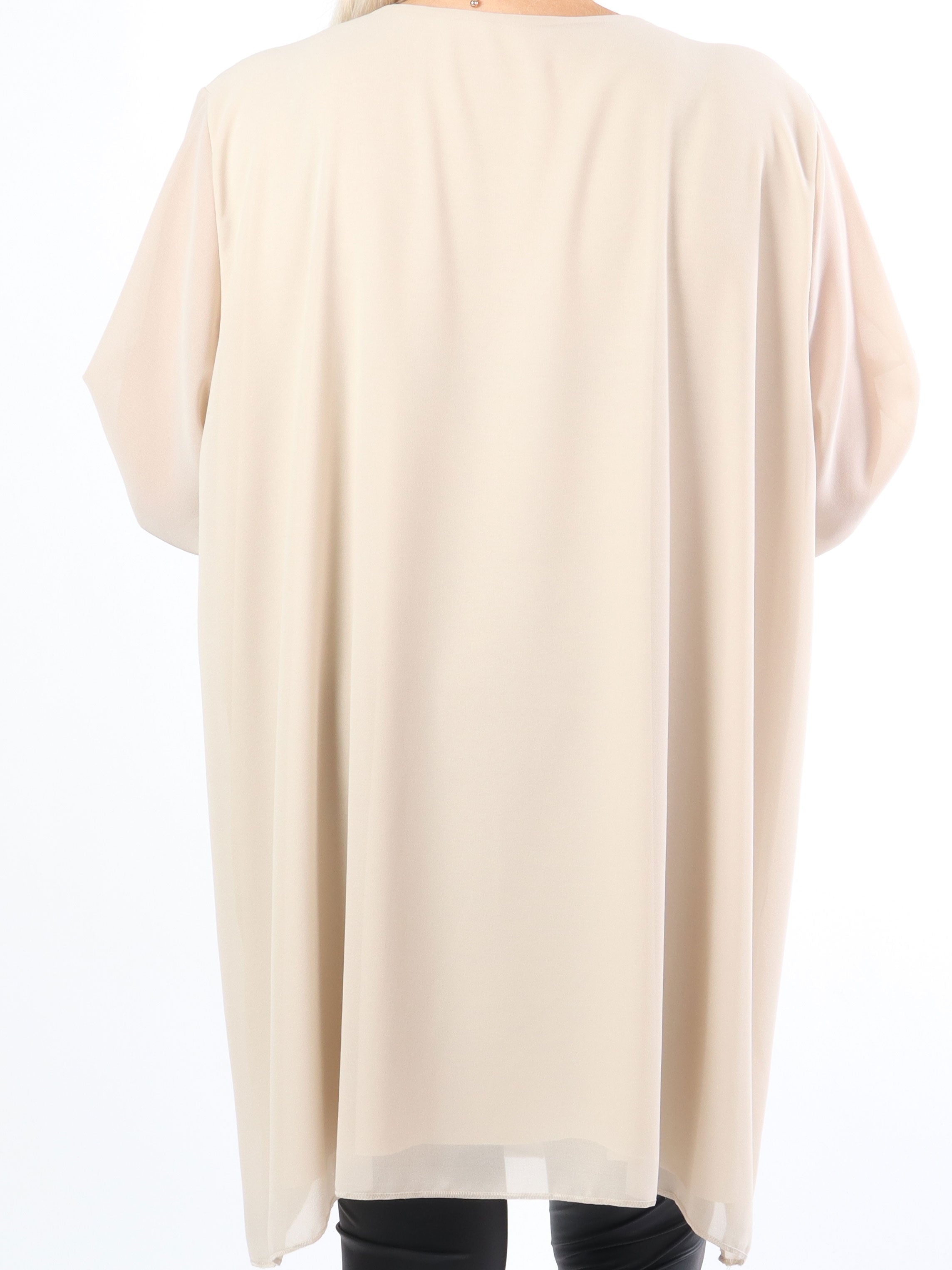 Wanda long sleeve - Plus size tunikakjole i chiffon